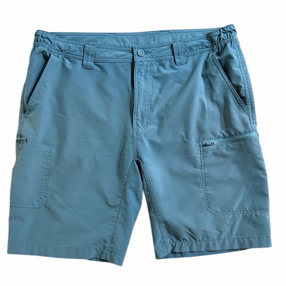 GILLZ Men‎ Large Teal Blue Fishing 5 Pocket Zip Fly Casual Shorts